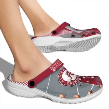 Alabama Crimson Tide Geometric Background Crocs High quality