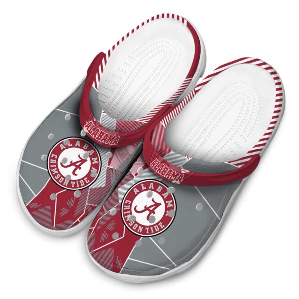 Alabama Crimson Tide Geometric Background Crocs Trendy