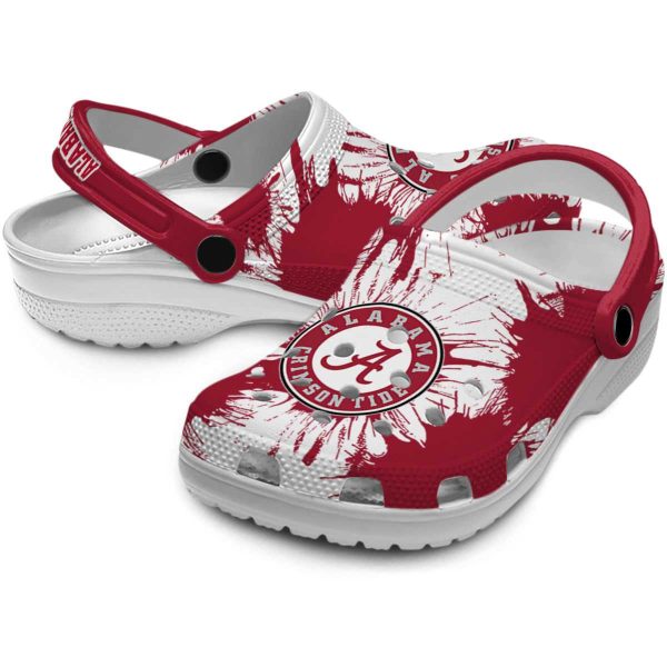 Alabama Crimson Tide Splatter Graphics Crocs Latest Model
