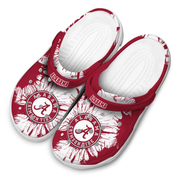Alabama Crimson Tide Splatter Graphics Crocs Trendy