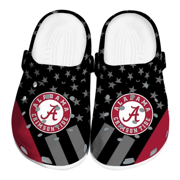 Alabama Crimson Tide Stellar Stripes Theme Crocs Best selling