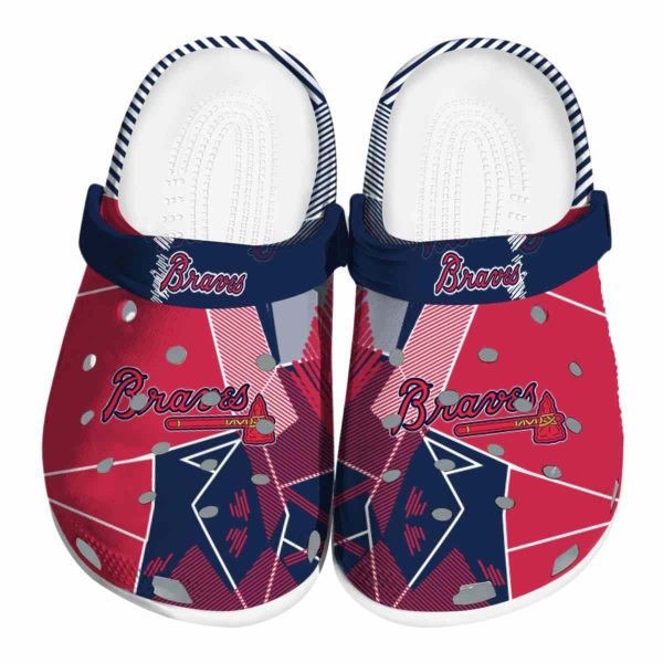 Atlanta Braves Geometric Background Crocs Best selling