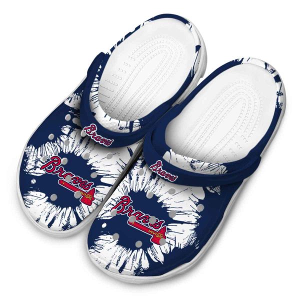 Atlanta Braves Splatter Graphics Crocs Trendy