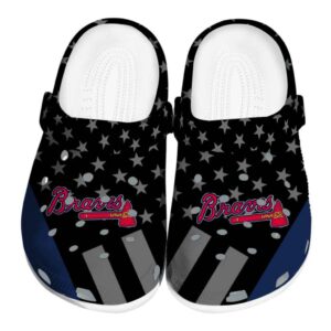 Atlanta Braves Stellar Stripes Theme Crocs Best selling