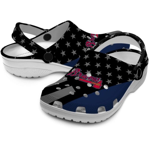 Atlanta Braves Stellar Stripes Theme Crocs Latest Model