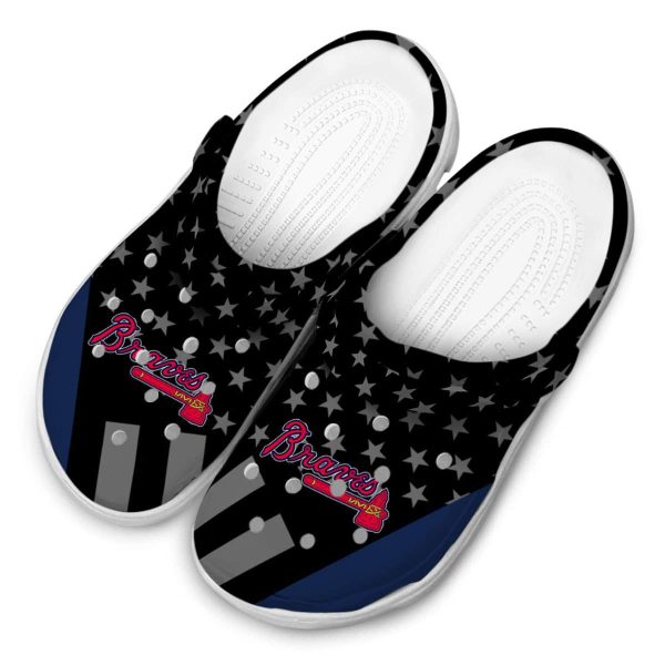 Atlanta Braves Stellar Stripes Theme Crocs Trendy