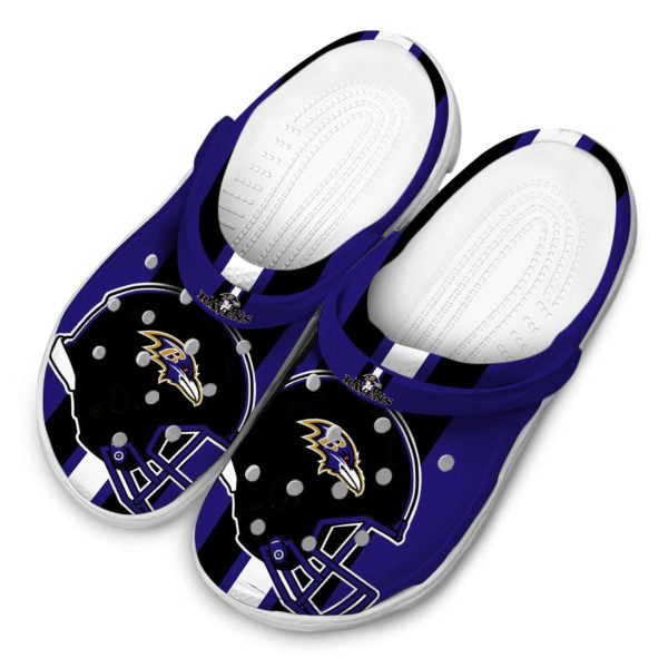Baltimore Ravens Helmet Stripes Crocs Trendy
