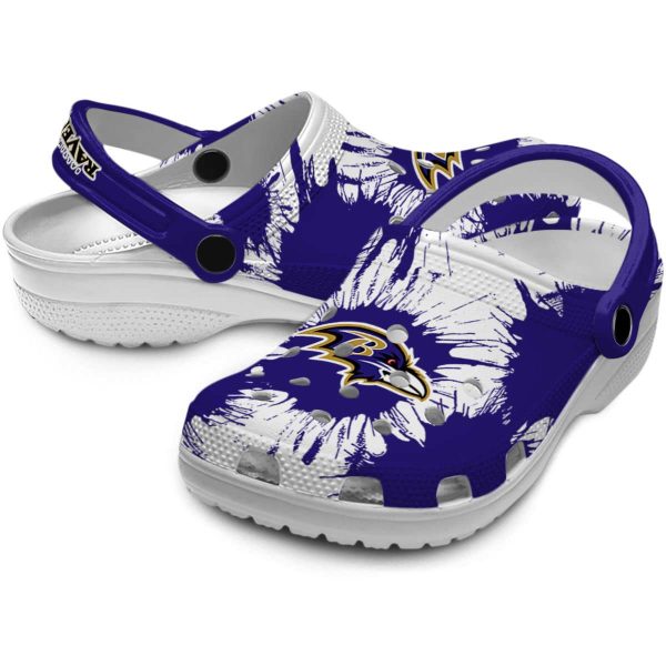 Baltimore Ravens Splatter Graphics Crocs Latest Model