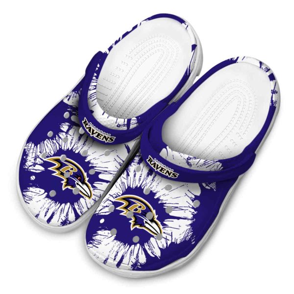 Baltimore Ravens Splatter Graphics Crocs Trendy