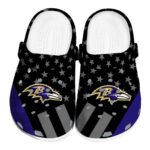 Baltimore Ravens Stellar Stripes Theme Crocs Best selling