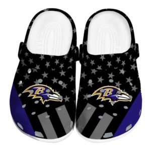 Baltimore Ravens Stellar Stripes Theme Crocs Best selling