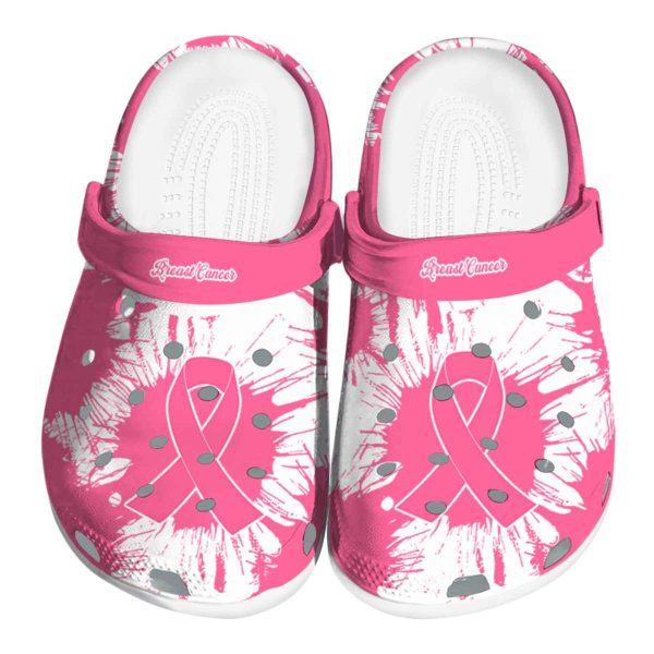 Breast Cancer Splatter Graphics Crocs Best selling