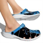 Carolina Panthers Geometric Background Crocs Best selling
