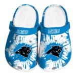 Carolina Panthers Splatter Graphics Crocs Best selling