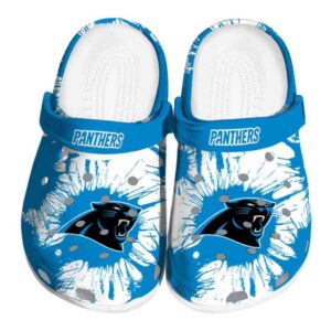 Carolina Panthers Splatter Graphics Crocs Best selling