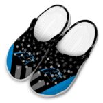 Carolina Panthers Stellar Stripes Theme Crocs Best selling
