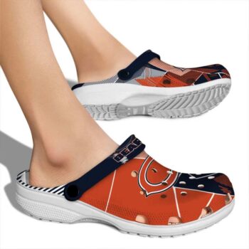 Chicago Bears Geometric Background Crocs High quality