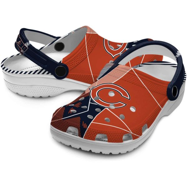 Chicago Bears Geometric Background Crocs Latest Model