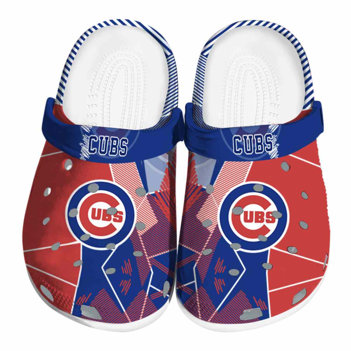 Chicago Cubs Geometric Background Crocs Best selling