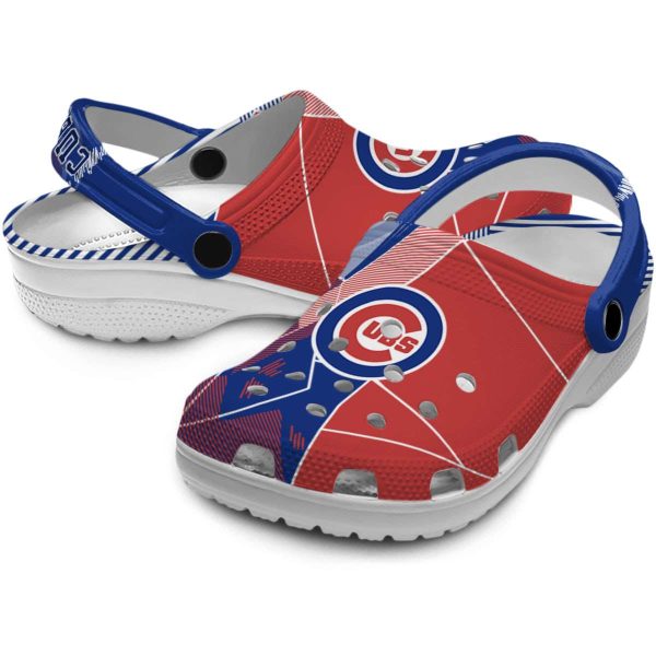 Chicago Cubs Geometric Background Crocs Latest Model