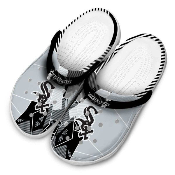 Chicago White Sox Geometric Background Crocs Trendy