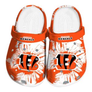 Cincinnati Bengals Splatter Graphics Crocs Best selling