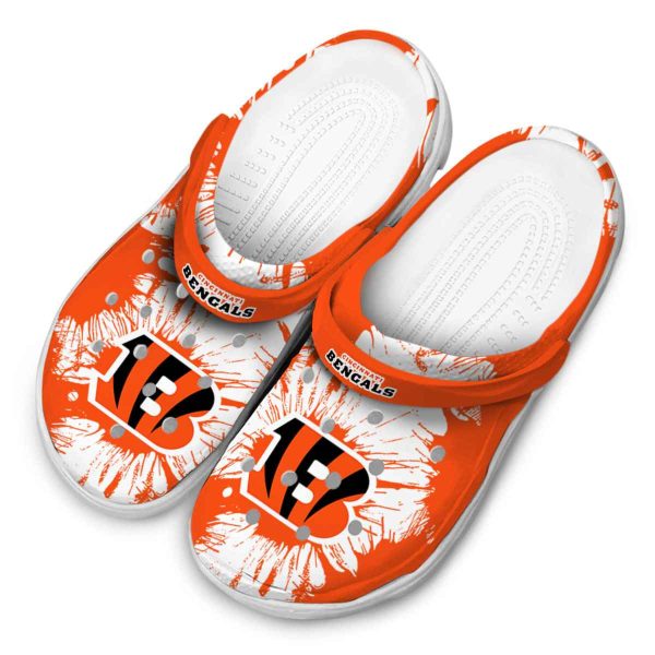 Cincinnati Bengals Splatter Graphics Crocs Trendy