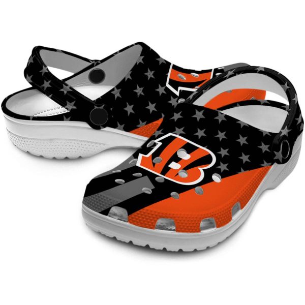 Cincinnati Bengals Stellar Stripes Theme Crocs Latest Model