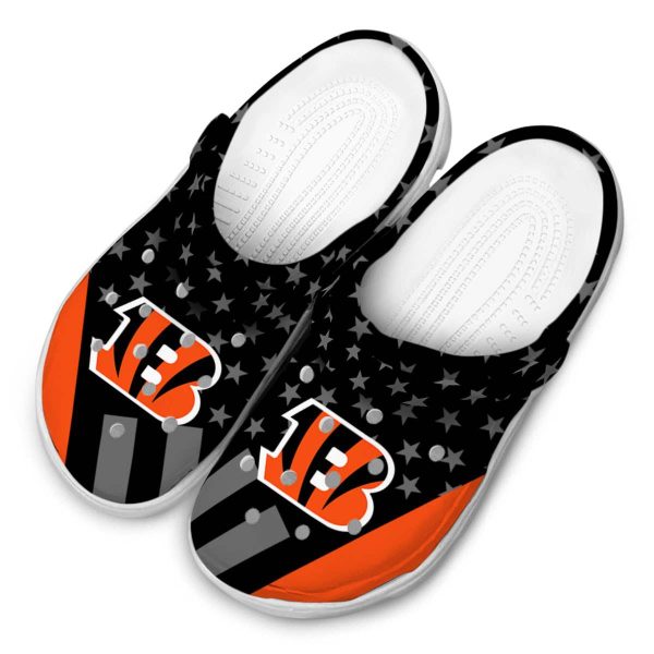 Cincinnati Bengals Stellar Stripes Theme Crocs Trendy