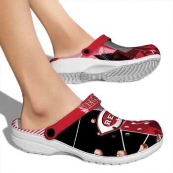 Cincinnati Reds Geometric Background Crocs High quality