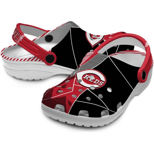 Cincinnati Reds Geometric Background Crocs Latest Model