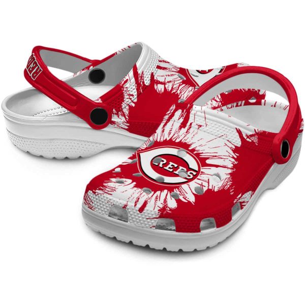 Cincinnati Reds Splatter Graphics Crocs Latest Model