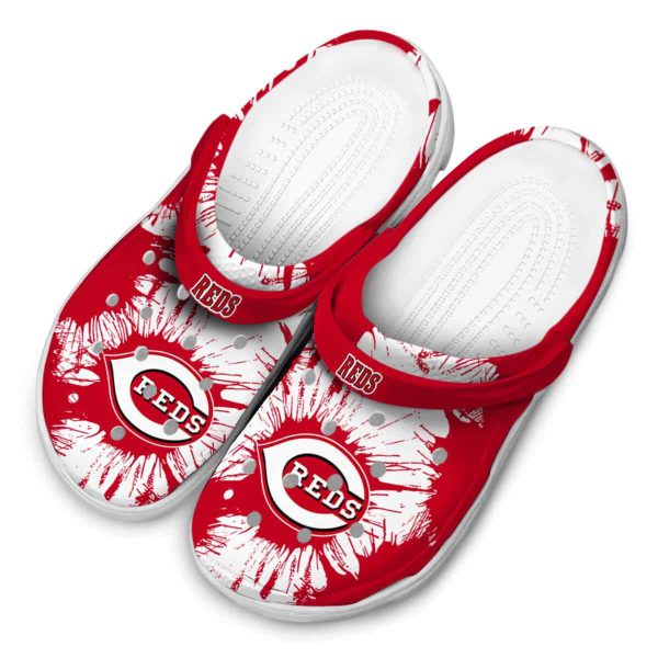 Cincinnati Reds Splatter Graphics Crocs Trendy