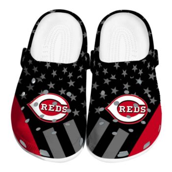 Cincinnati Reds Stellar Stripes Theme Crocs Best selling