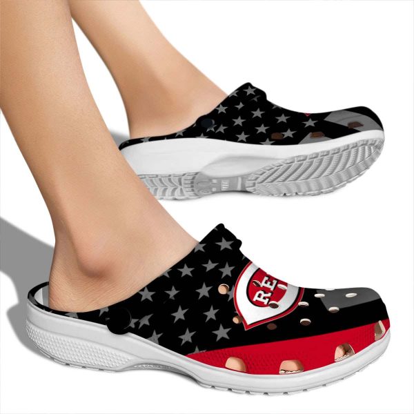 Cincinnati Reds Stellar Stripes Theme Crocs High quality