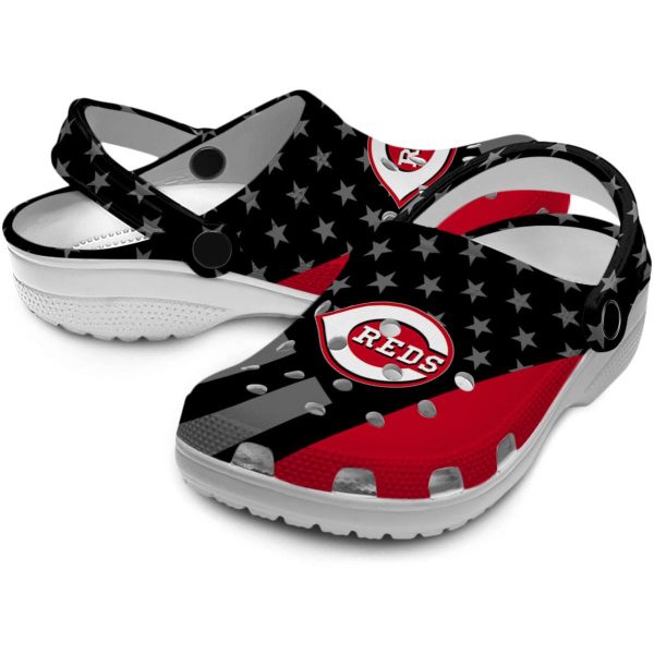 Cincinnati Reds Stellar Stripes Theme Crocs Latest Model