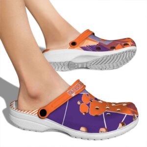 Clemson Tigers Geometric Background Crocs High quality