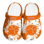 Clemson Tigers Splatter Graphics Crocs Best selling