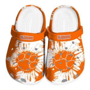 Clemson Tigers Splatter Graphics Crocs Best selling