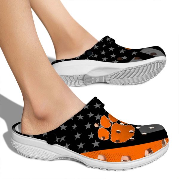 Clemson Tigers Stellar Stripes Theme Crocs High quality