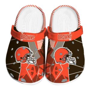 Cleveland Browns Geometric Background Crocs Best selling