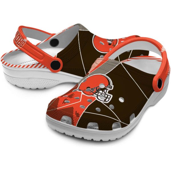 Cleveland Browns Geometric Background Crocs Latest Model