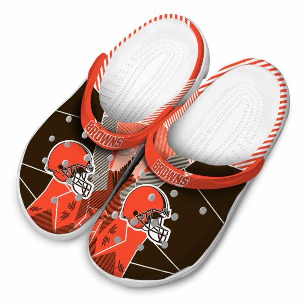 Cleveland Browns Geometric Background Crocs Trendy