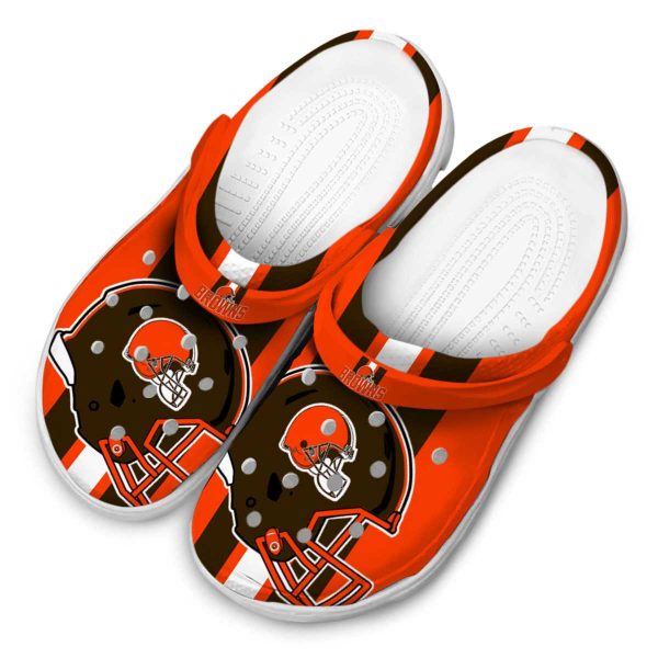 Cleveland Browns Helmet Stripes Crocs Trendy