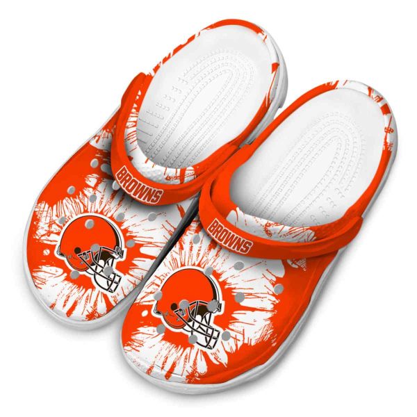 Cleveland Browns Splatter Graphics Crocs Trendy