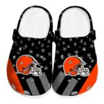 Cleveland Browns Stellar Stripes Theme Crocs Best selling
