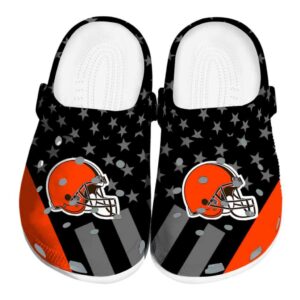 Cleveland Browns Stellar Stripes Theme Crocs Best selling