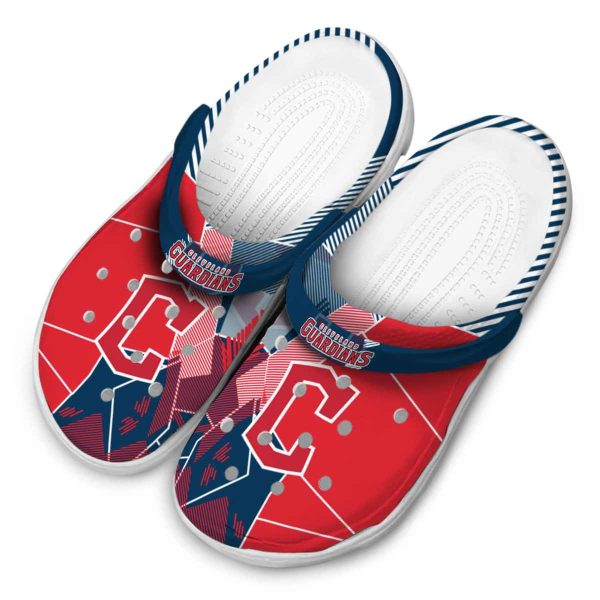 Cleveland Guardians Geometric Background Crocs Trendy