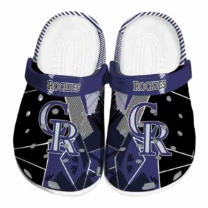 Colorado Rockies Geometric Background Crocs Best selling