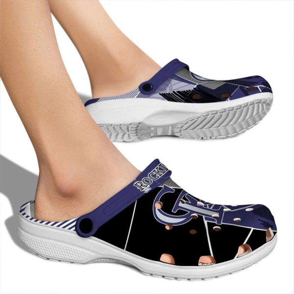 Colorado Rockies Geometric Background Crocs High quality